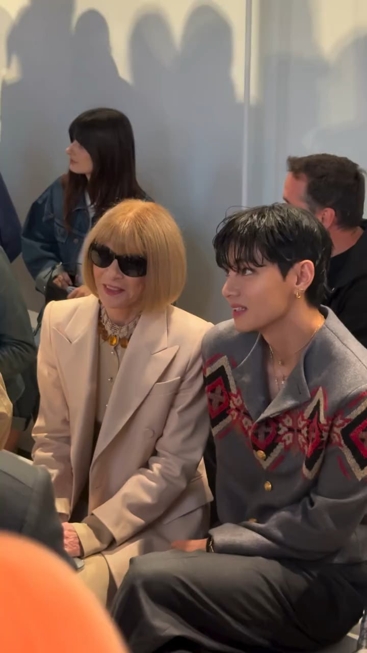 London/China Market Editor of WWD Tianwei Zhang IG Post feat. Taehyung & Anna Wintour - 060725