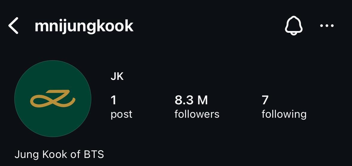 Jungkook has updated his IG profile pic and description on his new account - 190725