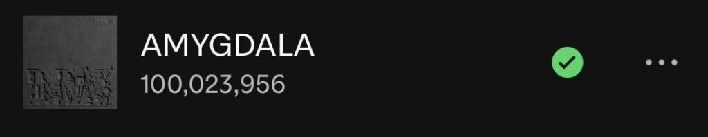 250828 Spotify Milestones: Agust D’s ‘AMYGDALA’ has surpassed 100 million streams on Spotify