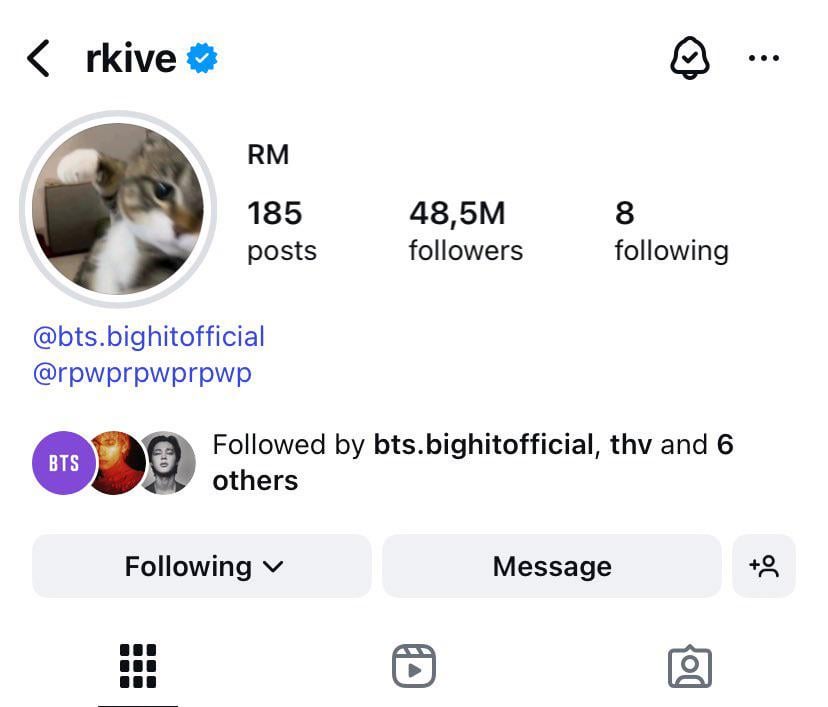 Namjoon has changed his Instagram profile picture - 080825