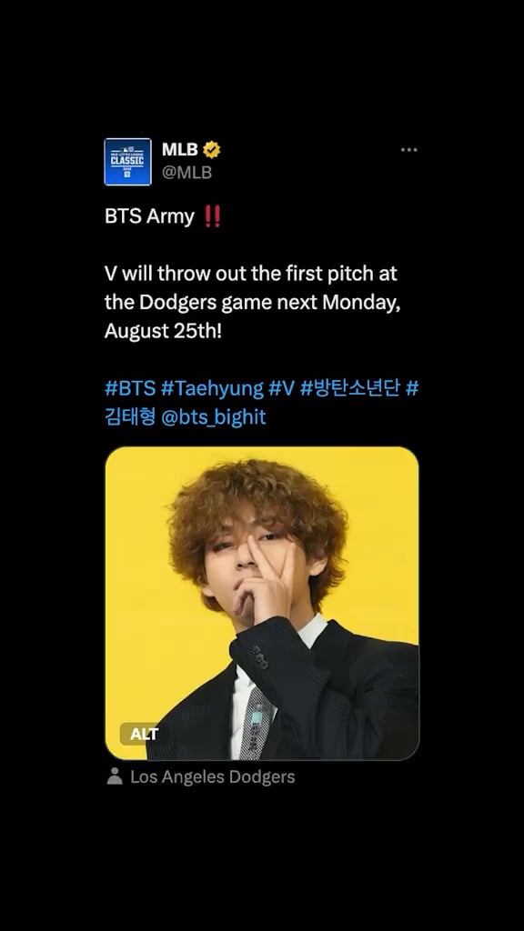 250817 MLB on TikTok (featuring V)