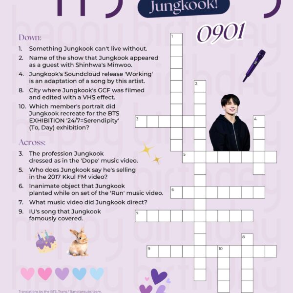 [@BTS_Trans] Are you ready for some GCF (Good Crossword Fun)?