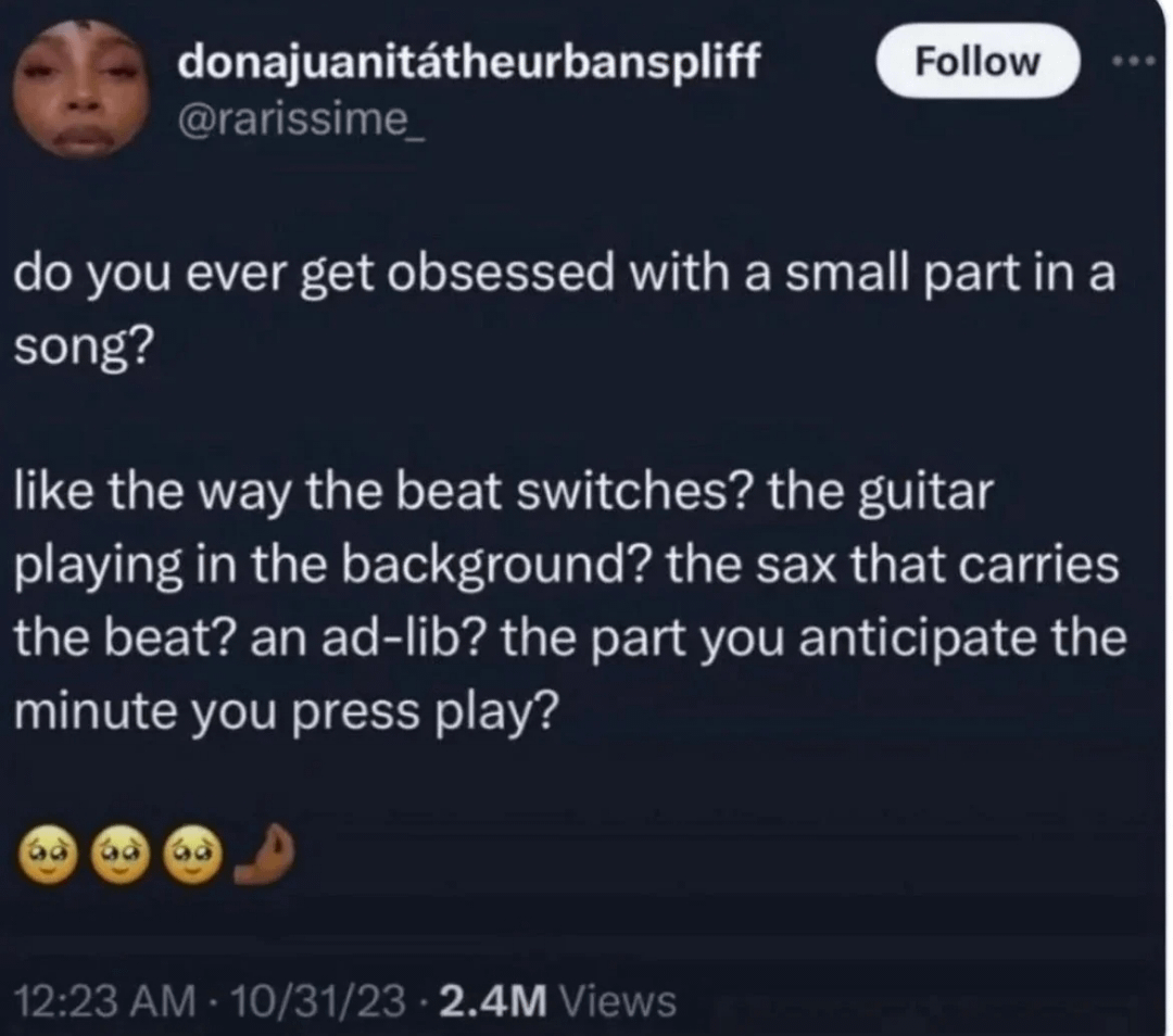 What part of which song is it for you?