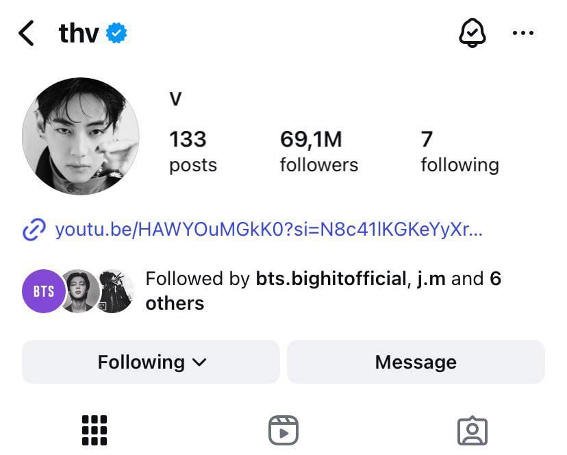 Taehyung has changed his IG Profile picture - 070825