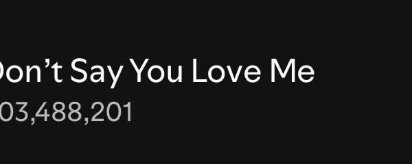 250901 Spotify Milestones: Jin’s ‘Don’t Say You Love Me’ has surpassed 400 million streams on Spotify