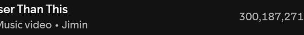 250924 Spotify Milestones: Jimin's "Closer Than This" has surpassed 300 million streams on Spotify