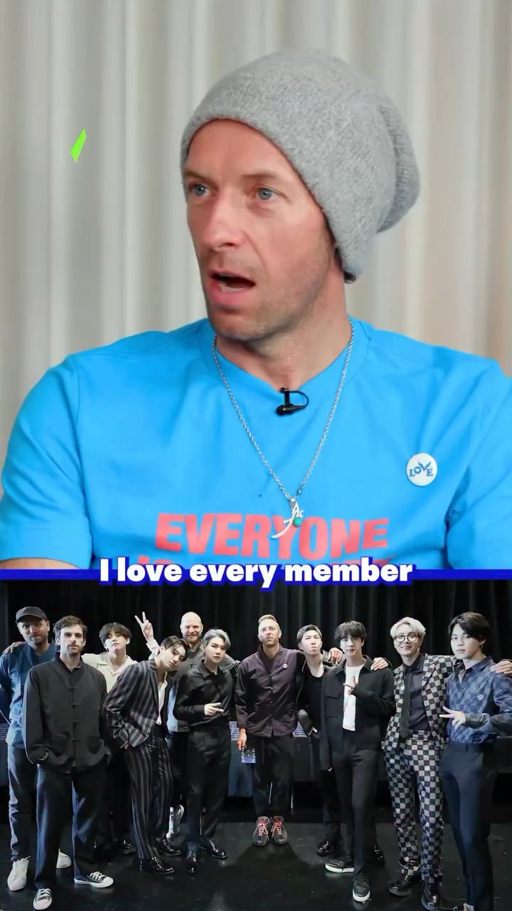 250921 Hits Radio UK on Instagram: When two worlds collide 🌍✨  Chris Martin revealed how Coldplay’s collab with BTS on ‘My Universe’ came to life 💜