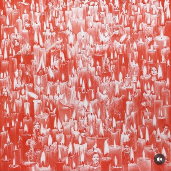 250905 Artist SeaHyunLee on IG - artwork featuring BTS displayed at Frieze Seoul Art Festival