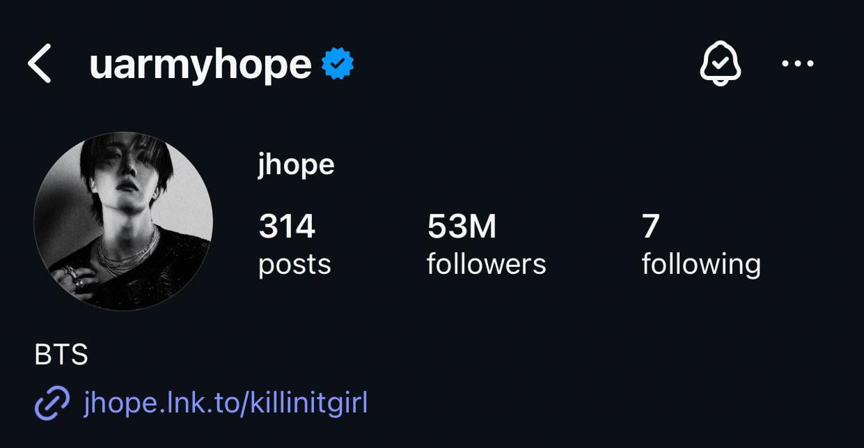 Hobi has changed his IG profile picture - 260925