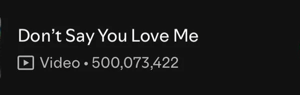 250928 Spotify Milestones: Jin’s “Don’t Say You Love Me” has surpassed 500 million streams, and Jungkook's "Standing Next to You" has surpassed 1.3 billion streams