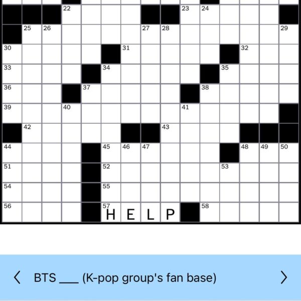 250912 ARMY is in the New York Times (Friday, September 12) crossword puzzle