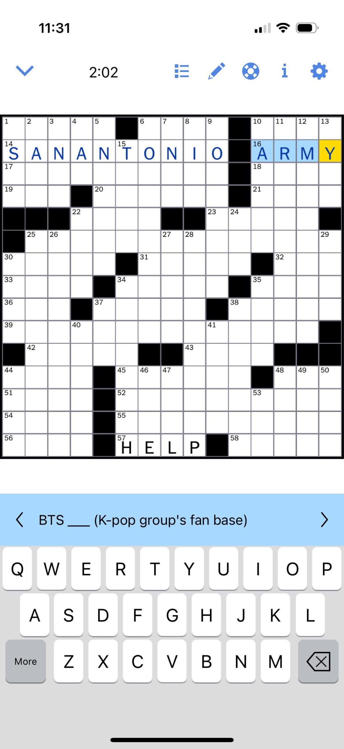 250912 ARMY is in the New York Times (Friday, September 12) crossword puzzle