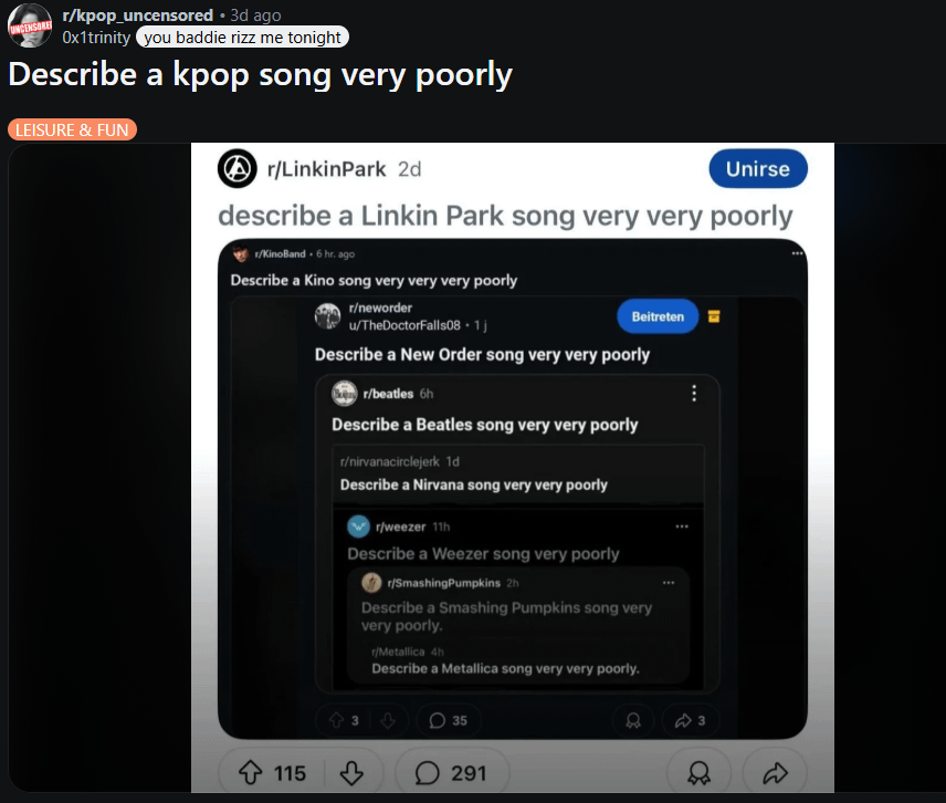 Describe a BTS song very poorly