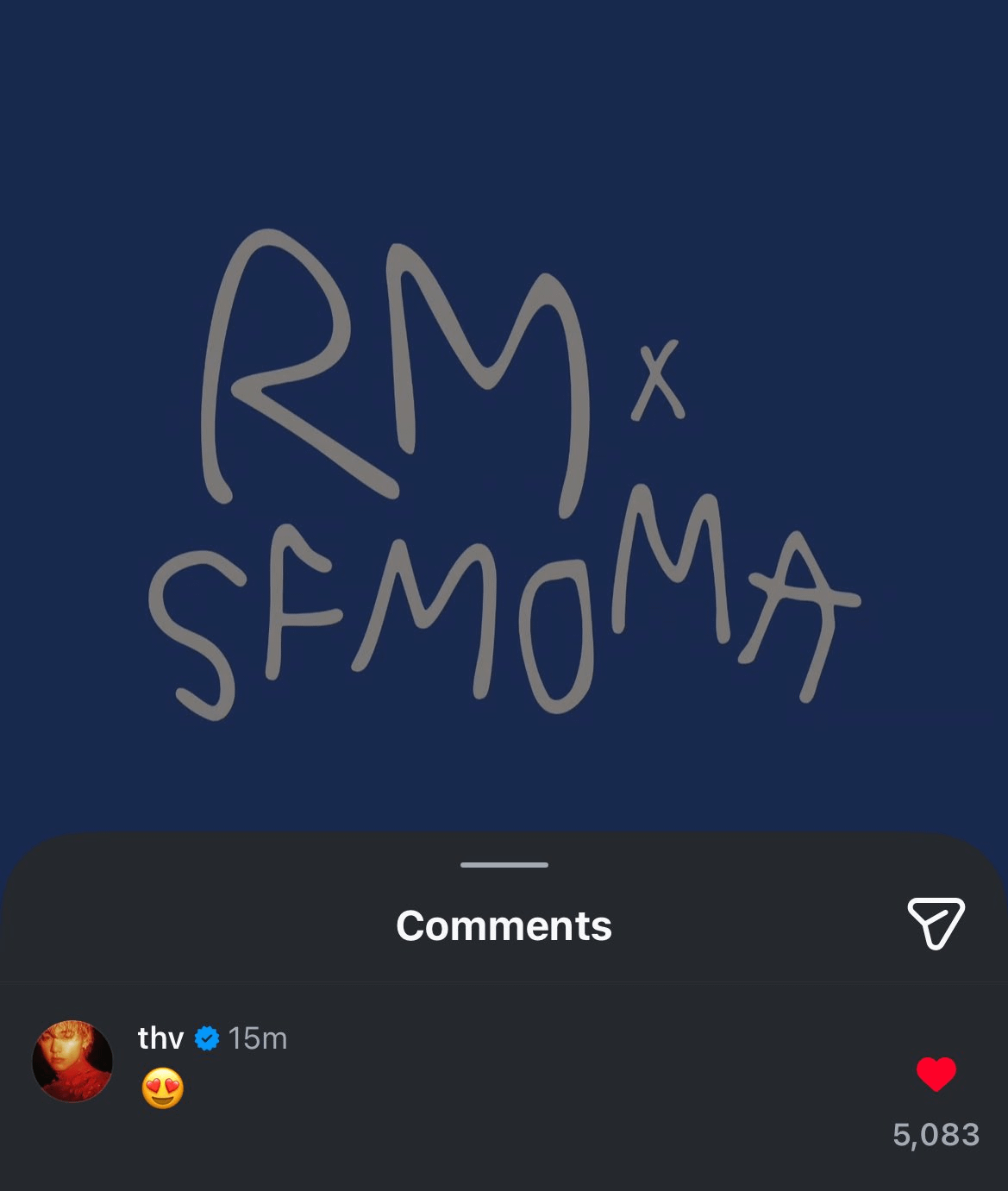 Taehyung's comment on Namjoon's IG Post 031025