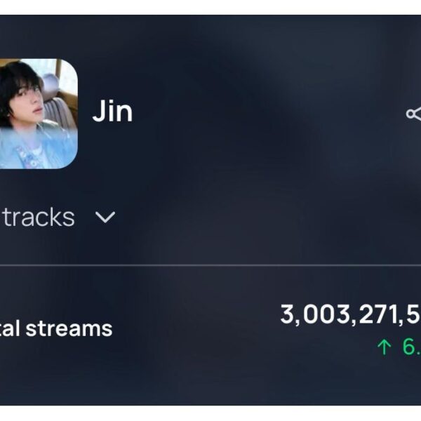 251012 Spotify Milestones: Jin has surpassed 3 billion streams across all credits on his profile