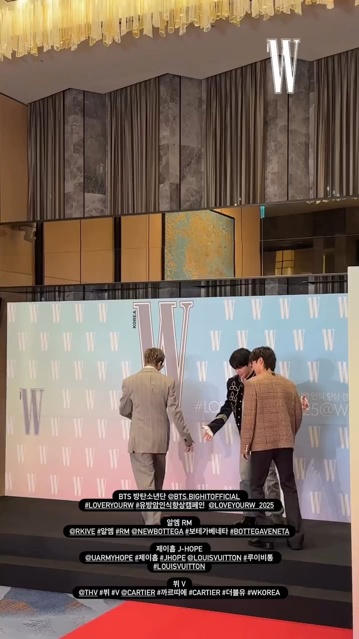 W Korea IG Story feat. Namjoon, Hobi & Taehyung at the W Korea ‘Love Your W 2025’ event - 151025