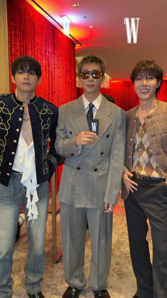 W Korea IG Post (2) feat. Namjoon, Hobi & Taehyung at the W Korea ‘Love Your W 2025’ event - 151025
