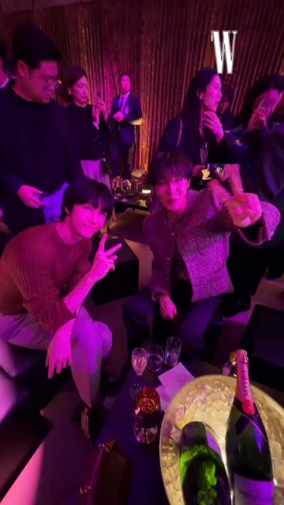 W Korea IG Post (4) feat. Hobi & Taehyung with MONSTA X Hyungwon - 151025