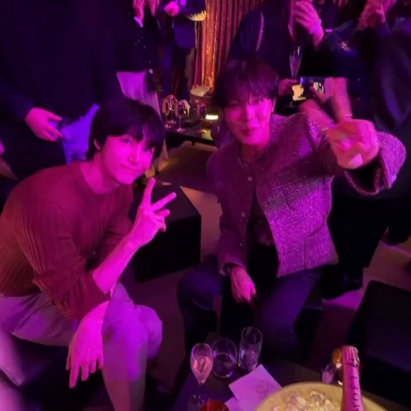 W Korea IG Post (4) feat. Hobi & Taehyung with MONSTA X Hyungwon - 151025