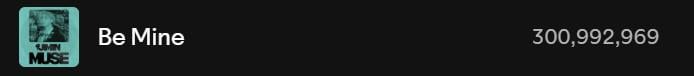 251007 Spotify Milestones: Jimin's "Be Mine" has surpassed 300 million streams on Spotify