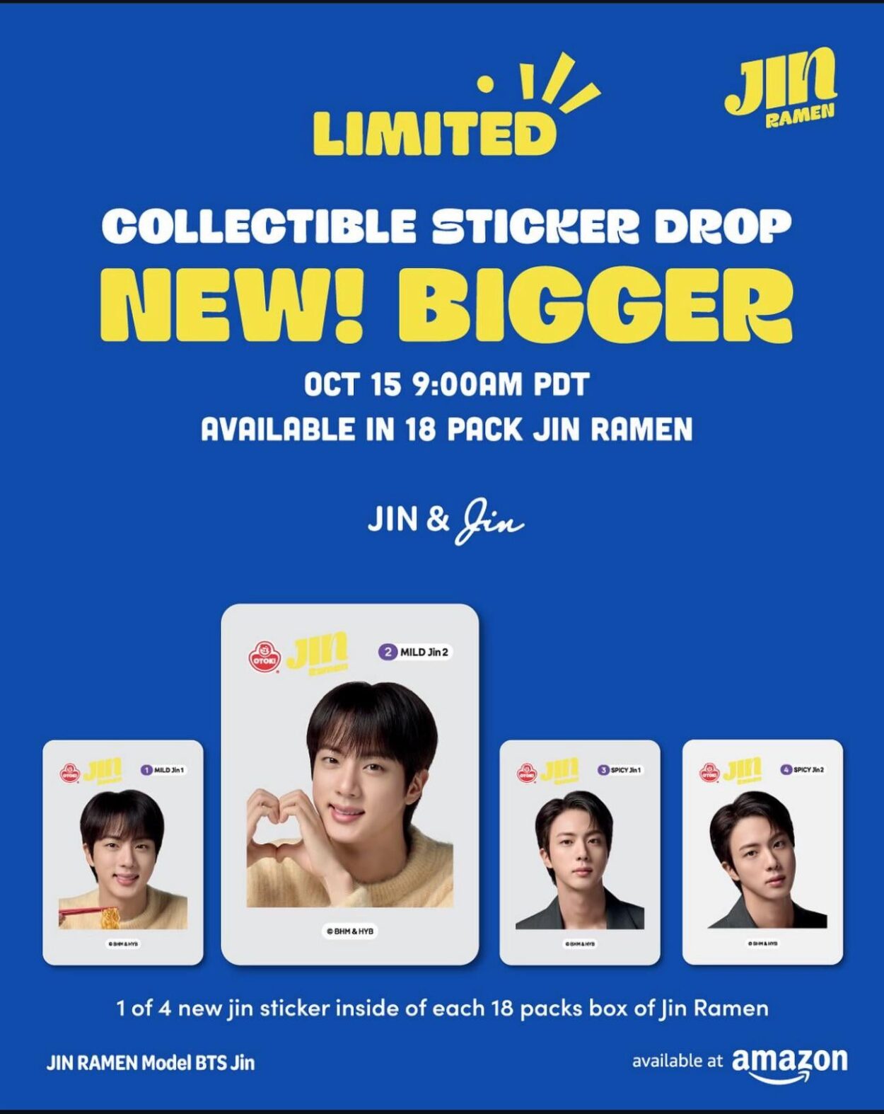 251009 Otoki Global on Instagram (featuring Jin): The moment you’ve been waiting for!✨ NEW Jin collectible stickers finally on its way!