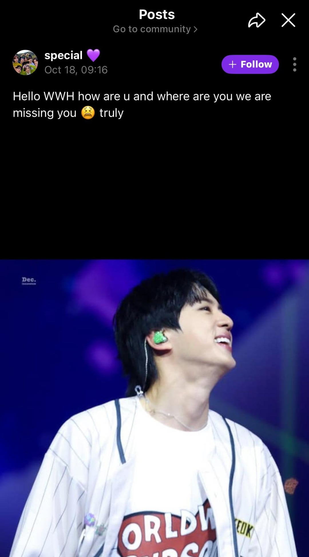 Jin Weverse comment 181025