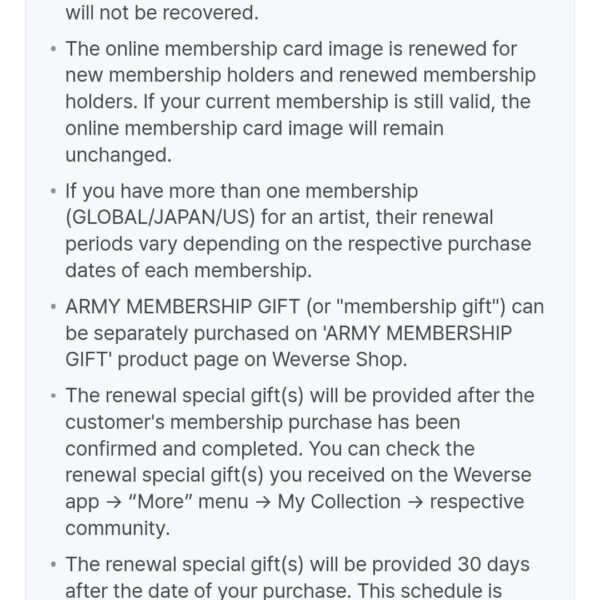 ARMY Mmebership Renewal Gift?