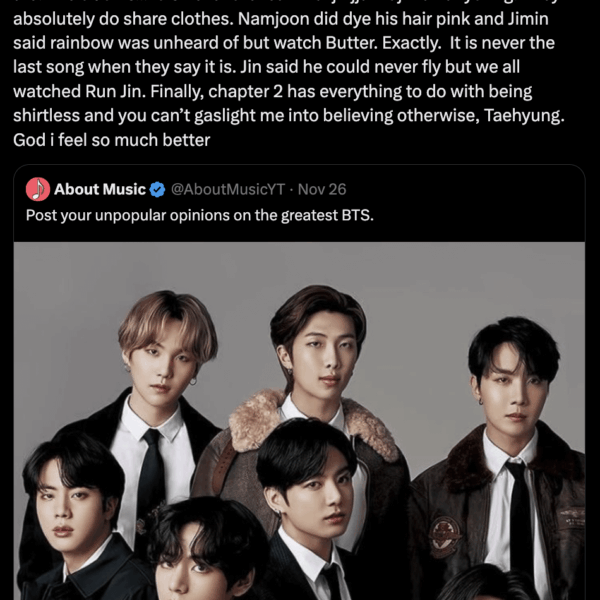 Because all men (BTS) do is lie.