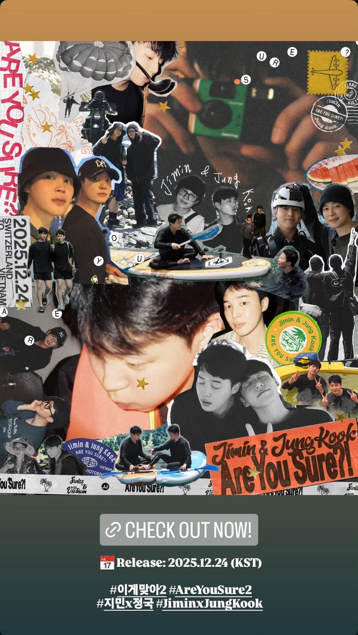 251209 BTS Official on Instagram Story feat. Jimin & Jungkook