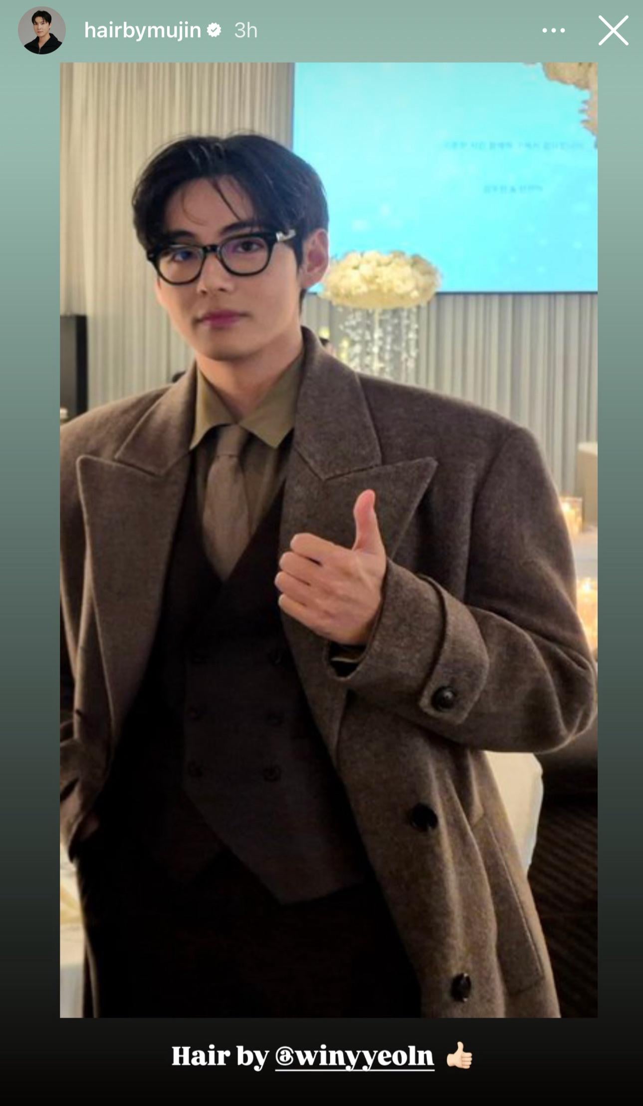 251221 Hairstylist Choi Mujin on Instagram Story ft. V