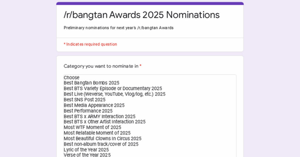 Coming Soon - The 2025 r/bangtan Awards!