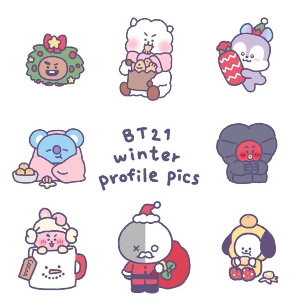 251209 BT21 on Twitter - BT21 Winter Profile Pics
