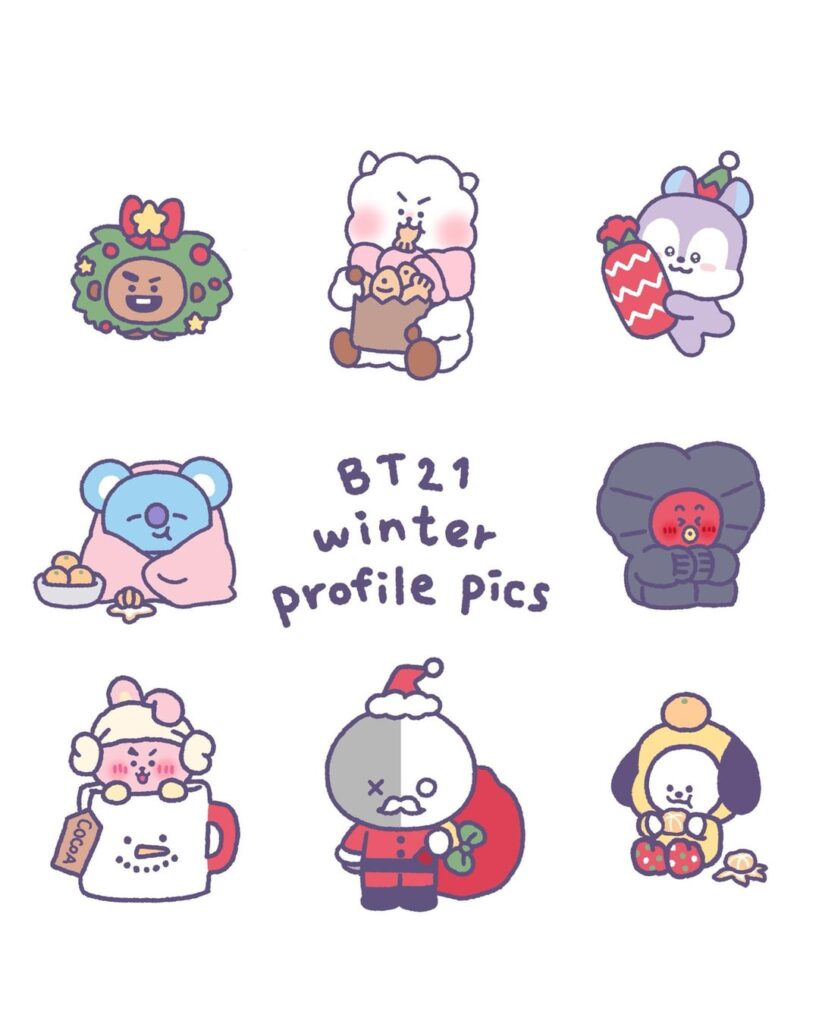 251209 BT21 on Twitter - BT21 Winter Profile Pics