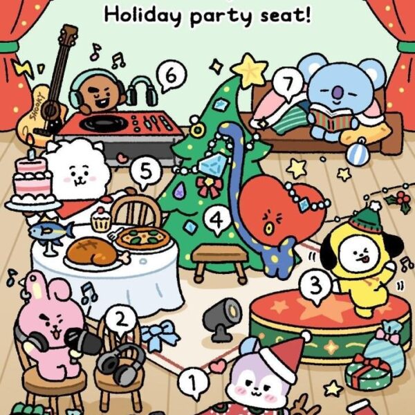 251211 BT21 on Instagram - BT21 saved UNISTARS a holiday seat!🎄✨Pick your spot! 👀