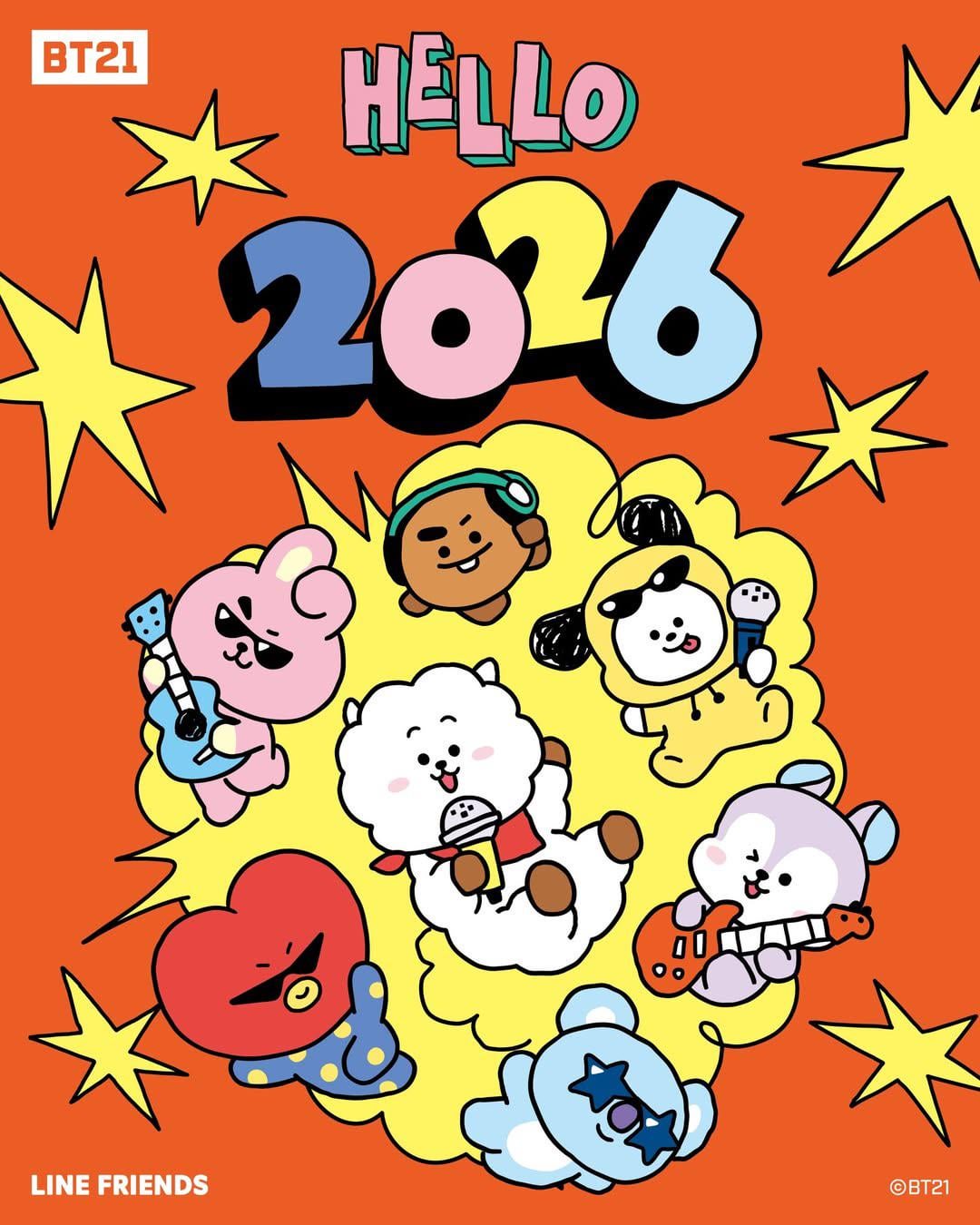 260101 BT21 Hong Kong on Instagram: Hello 2026 🥳