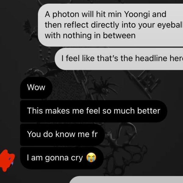 My friend was sad her seats are so far back. I had to remind her what’s important.