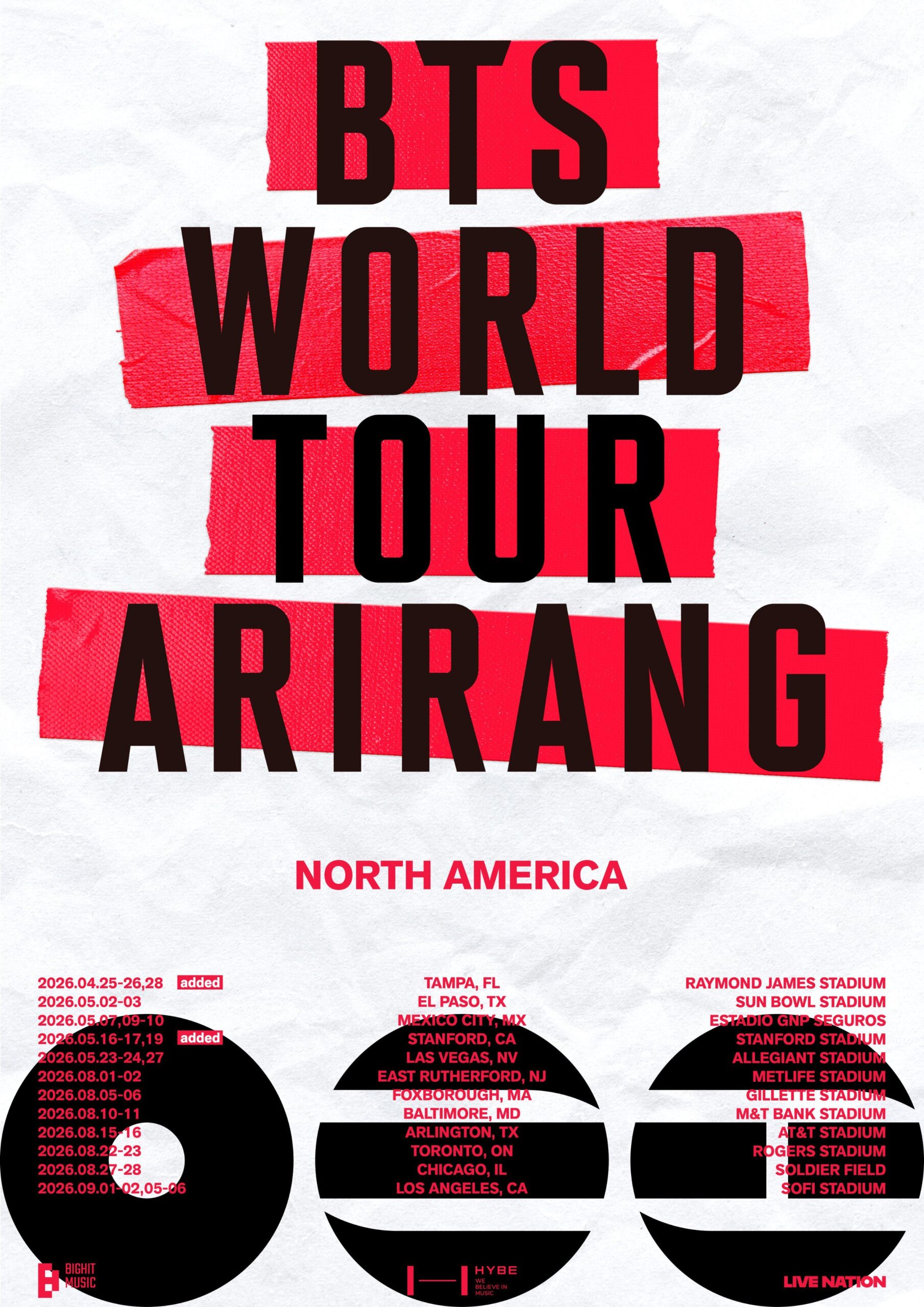 [NOTICE] Additional Show Information for BTS WORLD TOUR ‘ARIRANG’ IN TAMPA & STANFORD - 230126