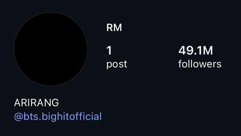 Namjoon has updated his Instagram bio ‘ARIRANG’ - 160126