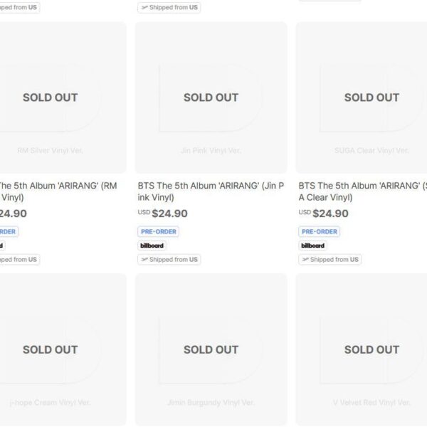 ARIRANG selling out...