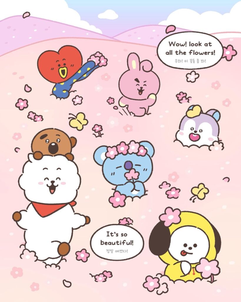 260220 BT21 on Twitter: The moment we’ve been waiting for is coming...! 🌸 🎀