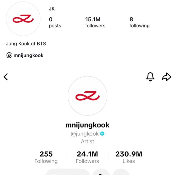 Jungkook has updated his Instagram and TikTok profile pics - 240226