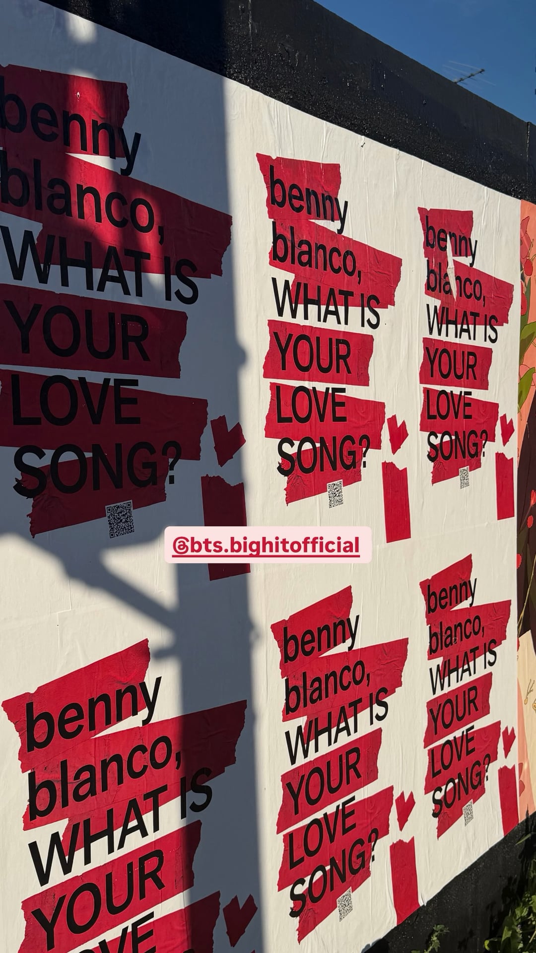 260220 Benny Blanco on Instagram Story