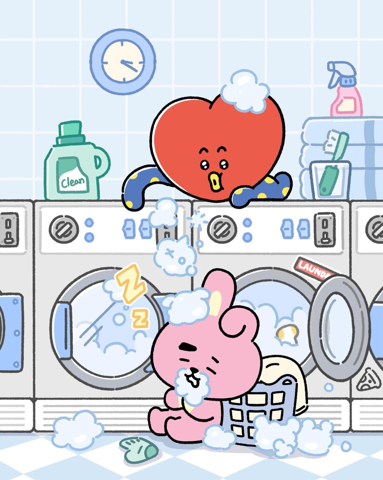 260226 BT21 on Instagram: Naptime turned bubbly 🫧