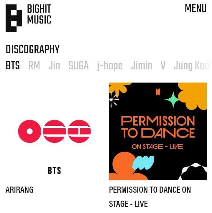 BIGHIT has updated the BTS discography on their website with their upcoming album ‘ARIRANG’ - 030226