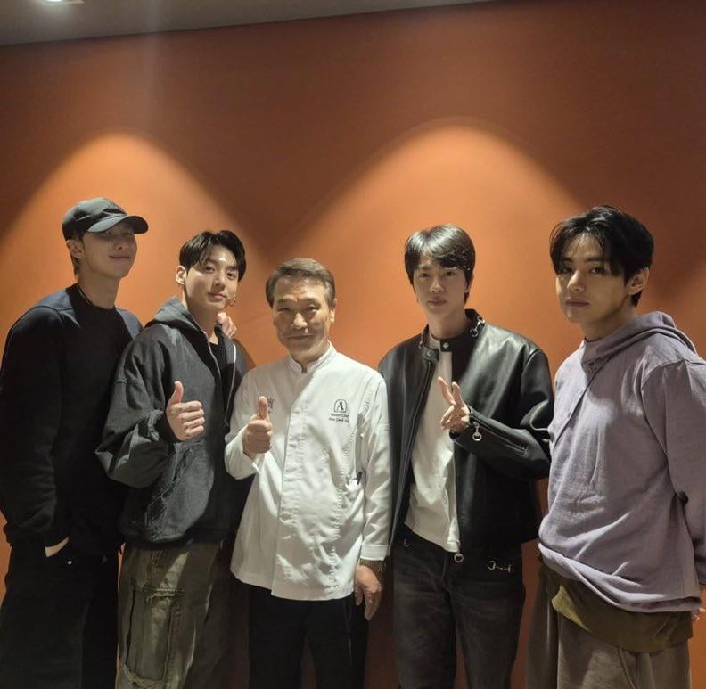 260203 Chef Hou on Instagram with RM, Jin, V and Jungkook