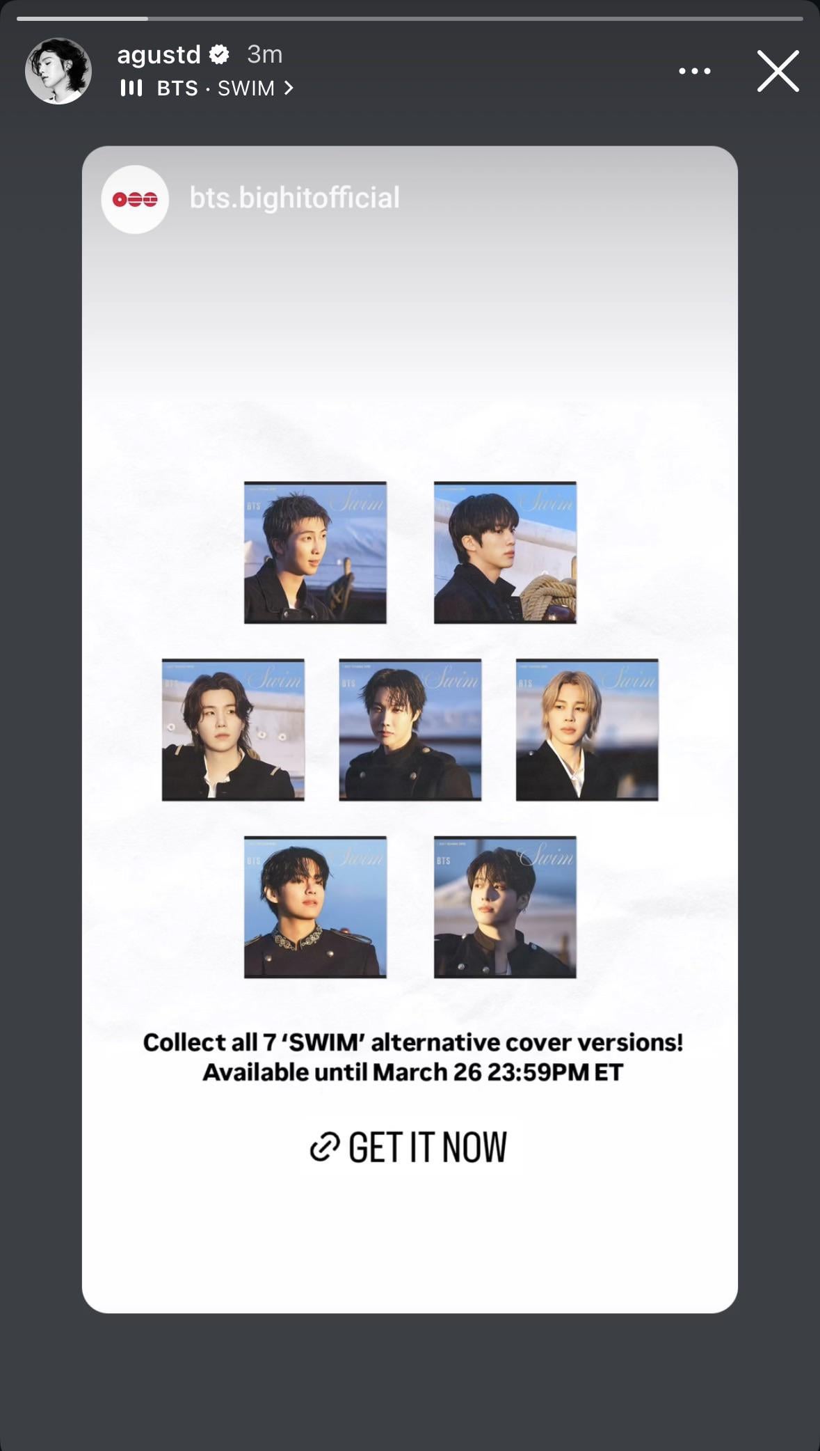 Yoongi IG Story 260326