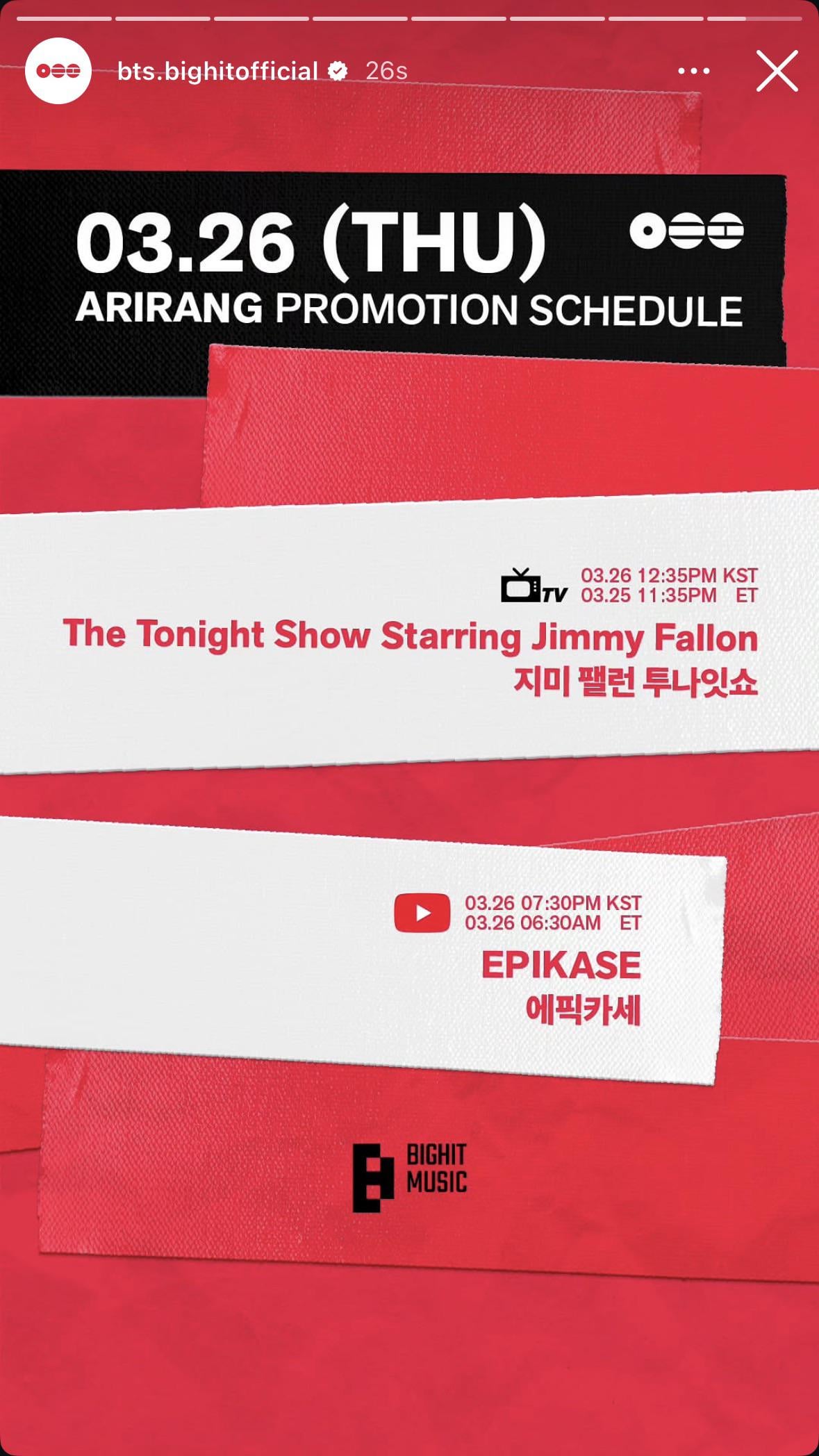 BTS Official IG Story 250326