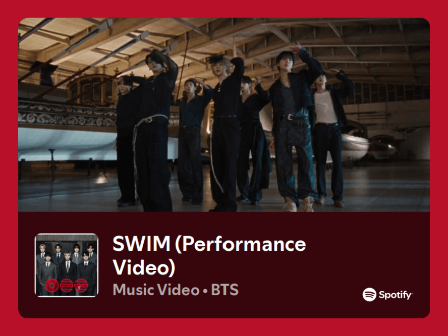 260324: [Spotify] 'SWIM' Official Performance Video