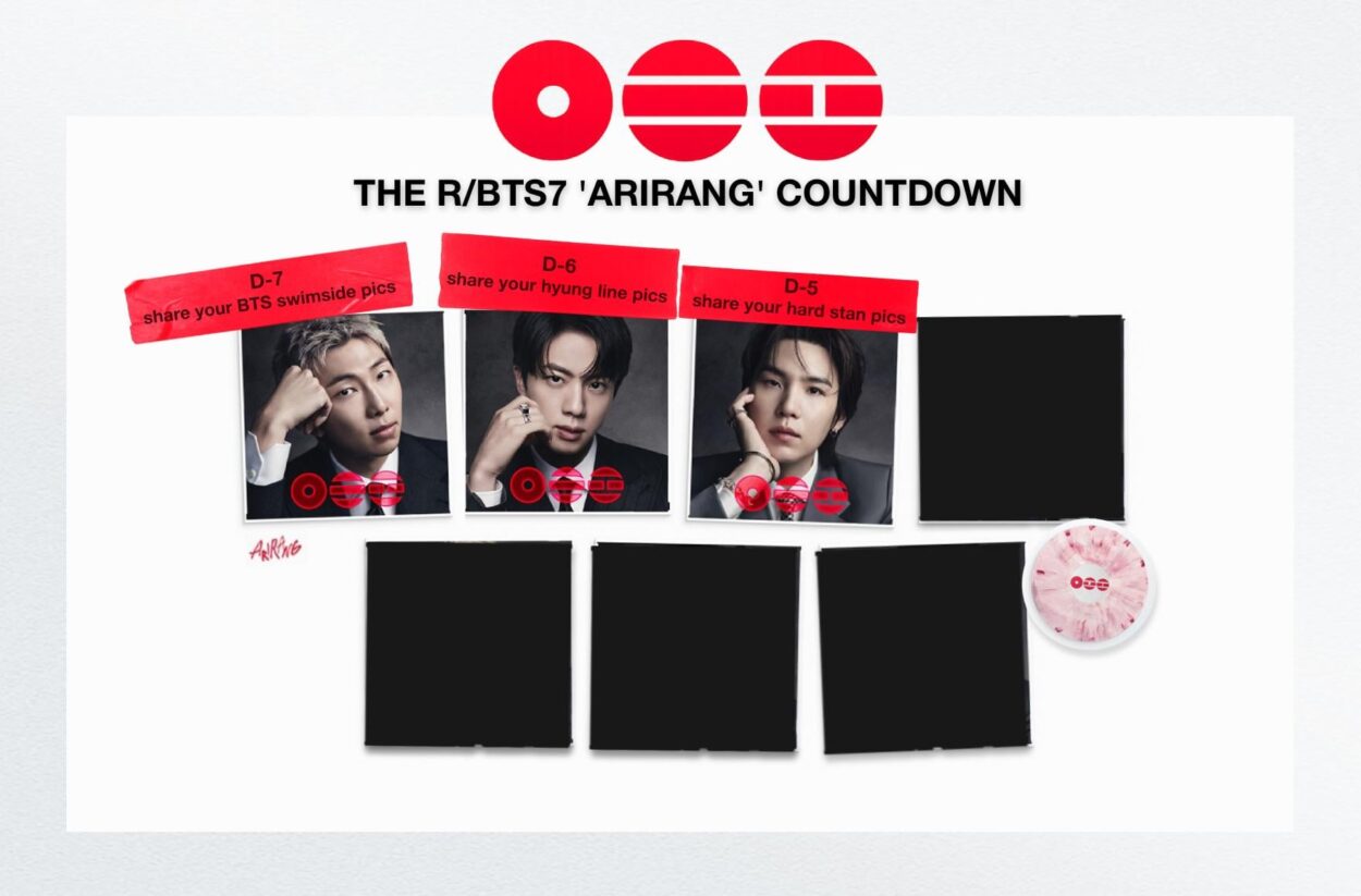 The r/bts7 'Arirang' Countdown: D-5 It's Thirsty Sunday today!