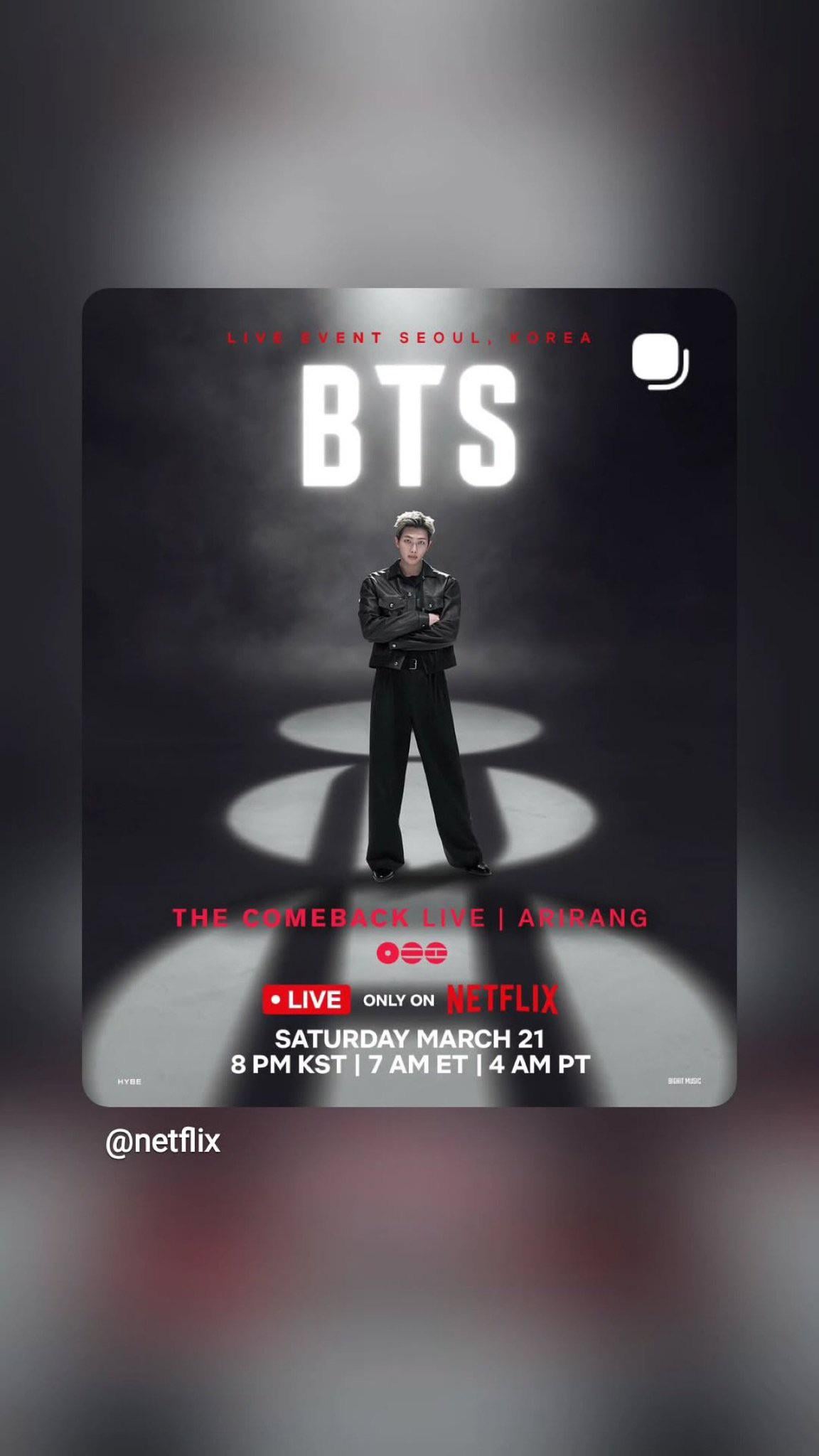 260318 RM on Instagram